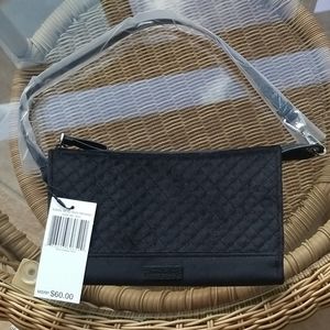 Vera bradley Rfid black velvet slim wristlet